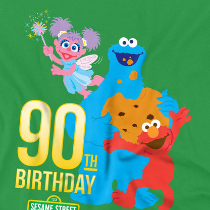 Kelly Green - Pack Shot - Sesame Street Unisex Adult 90th T-Shirt
