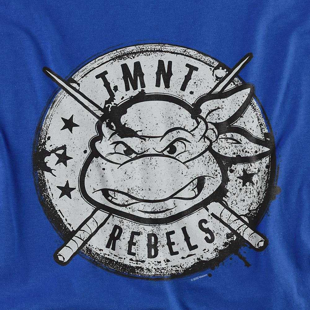 Royal Blue - Side - Teenage Mutant Ninja Turtles Unisex Adult Rebels Distressed Logo T-Shirt