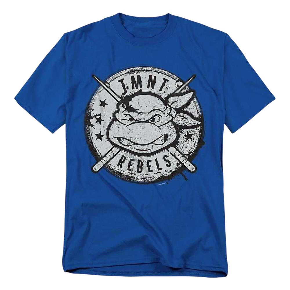 Royal Blue - Front - Teenage Mutant Ninja Turtles Unisex Adult Rebels Distressed Logo T-Shirt