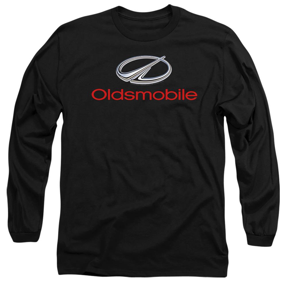 Black - Front - Oldsmobile Unisex Adult Logo Modern Long-Sleeved T-Shirt