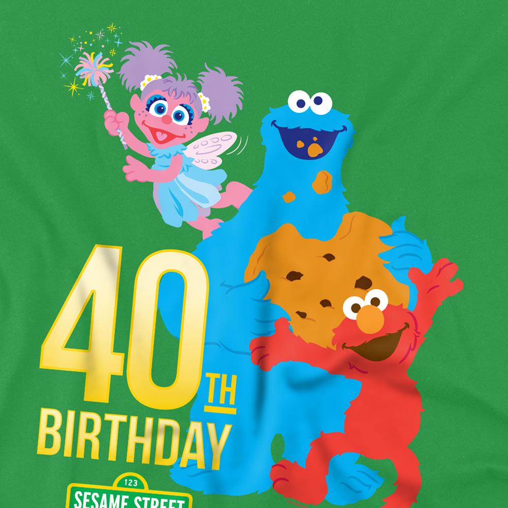 Kelly Green - Pack Shot - Sesame Street Unisex Adult 40th Birthday T-Shirt
