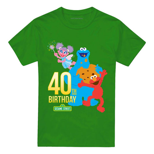 Kelly Green - Front - Sesame Street Unisex Adult 40th Birthday T-Shirt