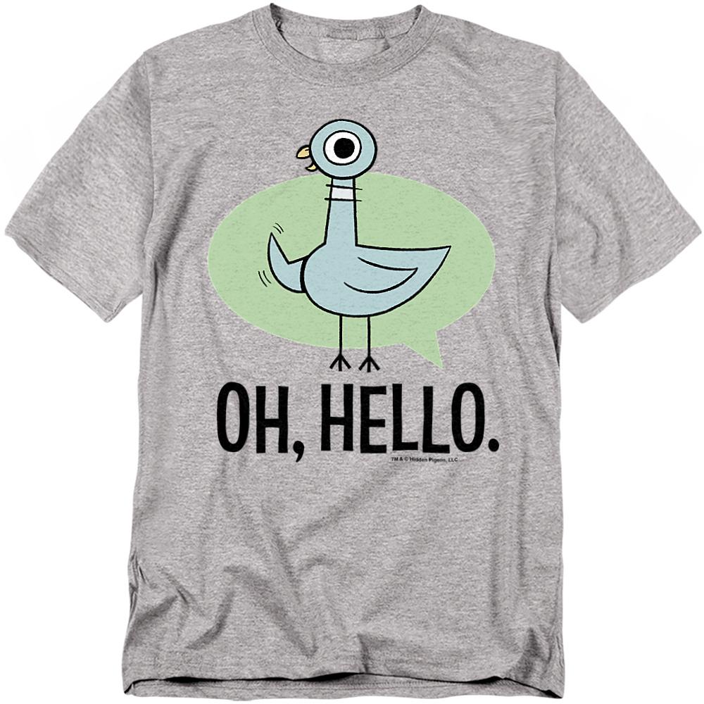 Athletic Heather - Front - The Pigeon Unisex Adult Oh Hello T-Shirt