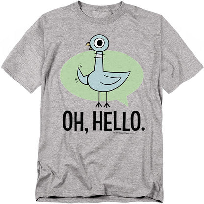 Athletic Heather - Front - The Pigeon Unisex Adult Oh Hello T-Shirt
