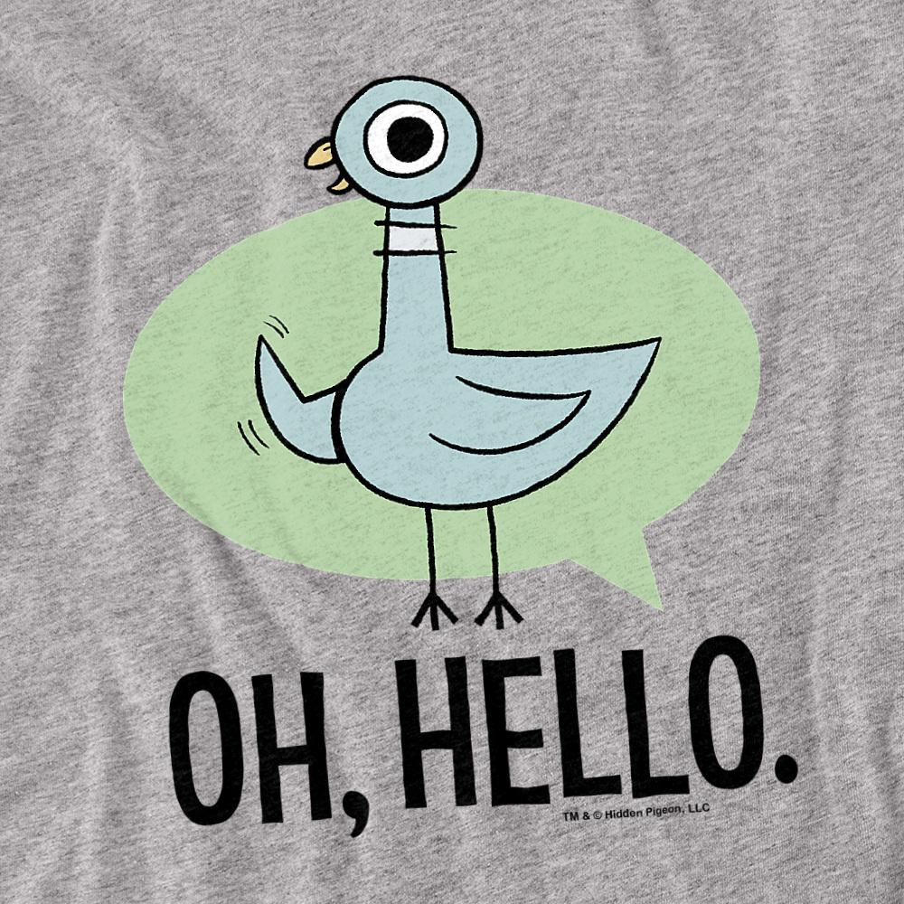 Athletic Heather - Back - The Pigeon Unisex Adult Oh Hello T-Shirt
