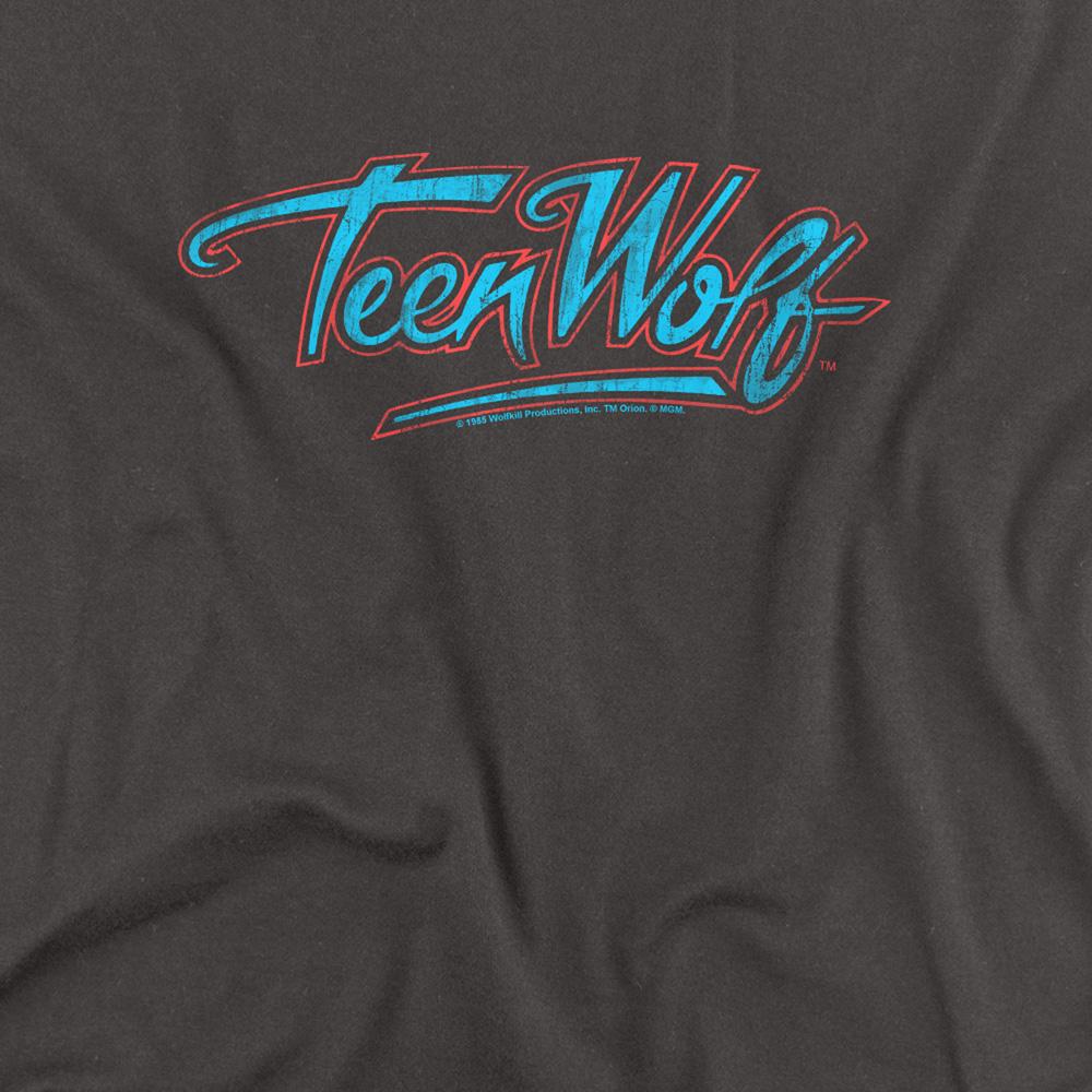 Charcoal - Side - Teen Wolf Unisex Adult Neon Logo Long-Sleeved T-Shirt