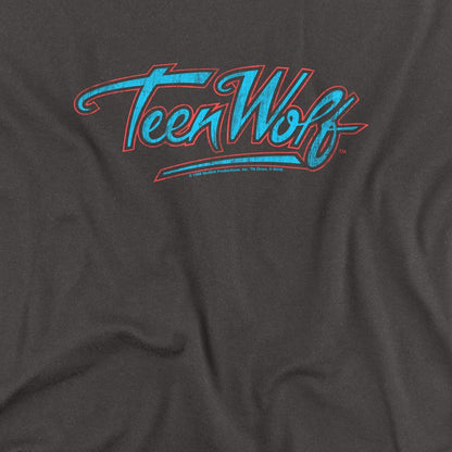 Charcoal - Side - Teen Wolf Unisex Adult Neon Logo Long-Sleeved T-Shirt