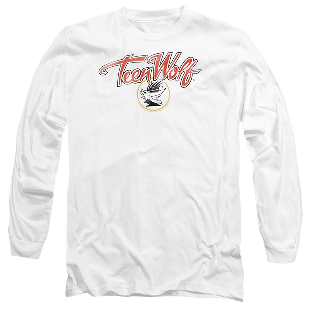White - Front - Teen Wolf Unisex Adult Poster Logo Long-Sleeved T-Shirt
