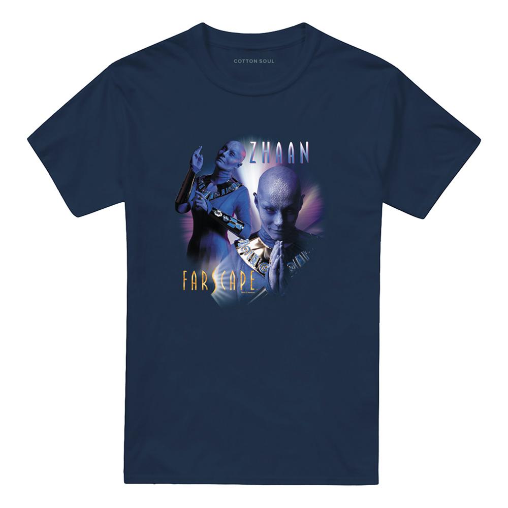 Navy - Front - Farscape Unisex Adult Zhaan T-Shirt