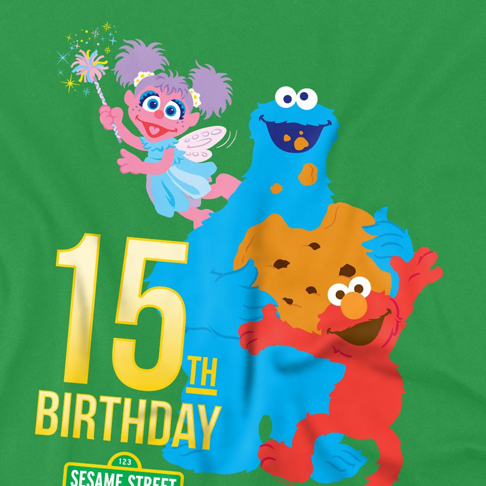 Kelly Green - Pack Shot - Sesame Street Unisex Adult 15th Birthday T-Shirt