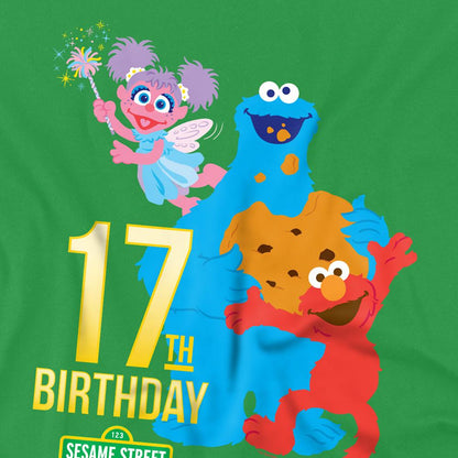 Kelly Green - Pack Shot - Sesame Street Unisex Adult 17th Birthday T-Shirt