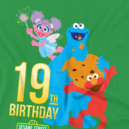 Kelly Green - Pack Shot - Sesame Street Unisex Adult 19th Birthday T-Shirt