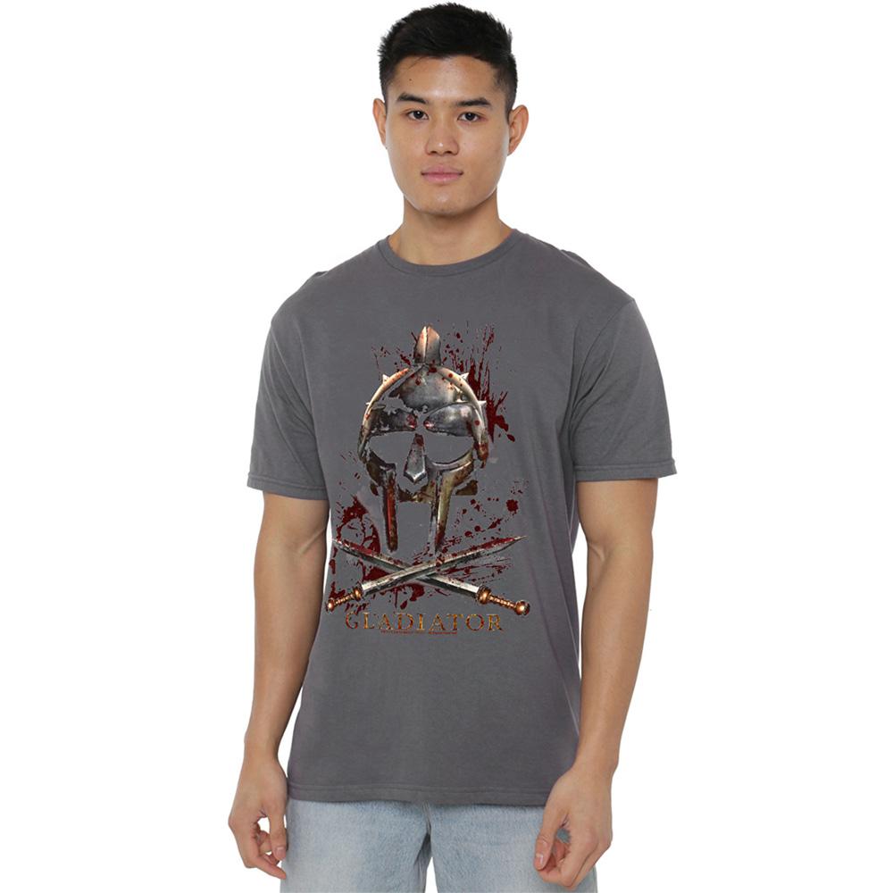 Charcoal - Side - Gladiator Unisex Adult Helmet T-Shirt