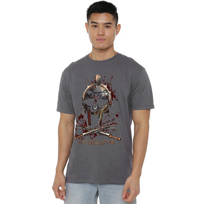 Charcoal - Side - Gladiator Unisex Adult Helmet T-Shirt