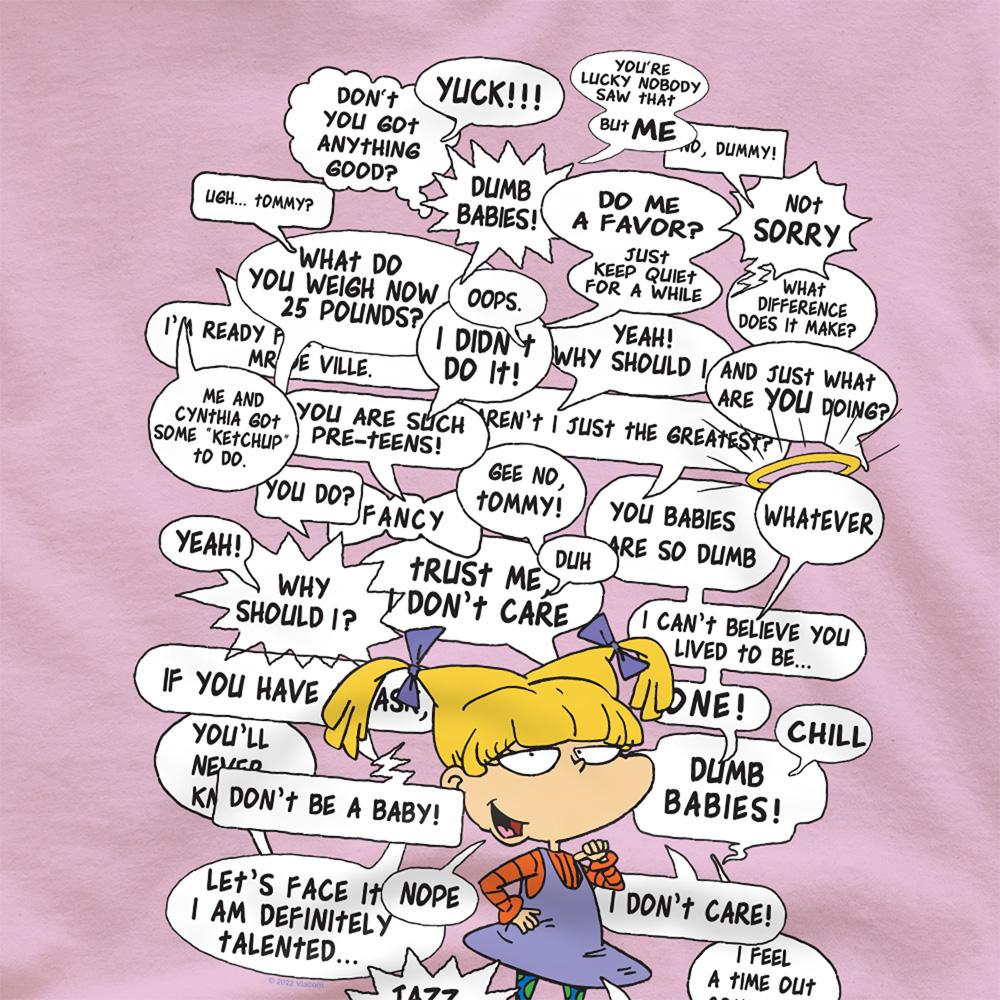 Pink - Pack Shot - Rugrats Unisex Adult Angelica Quotes T-Shirt