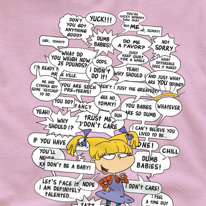 Pink - Pack Shot - Rugrats Unisex Adult Angelica Quotes T-Shirt