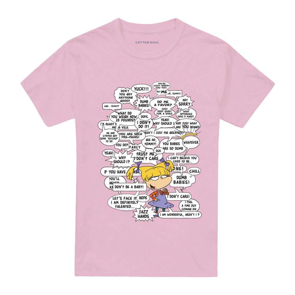 Pink - Front - Rugrats Unisex Adult Angelica Quotes T-Shirt