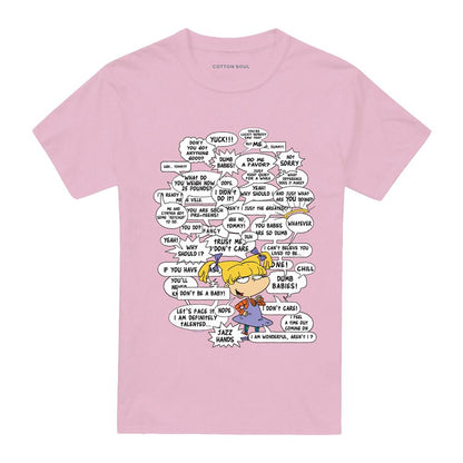 Pink - Front - Rugrats Unisex Adult Angelica Quotes T-Shirt