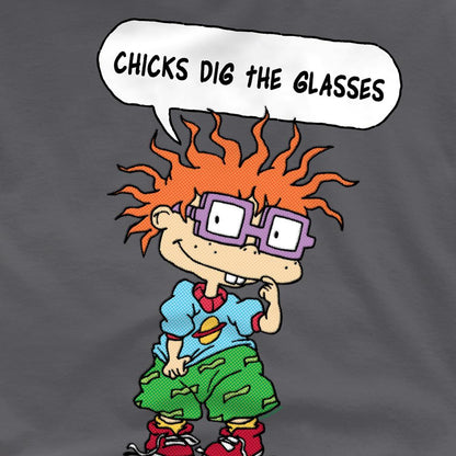 Charcoal - Pack Shot - Rugrats Unisex Adult Chicks Dig The Glasses Chucky T-Shirt