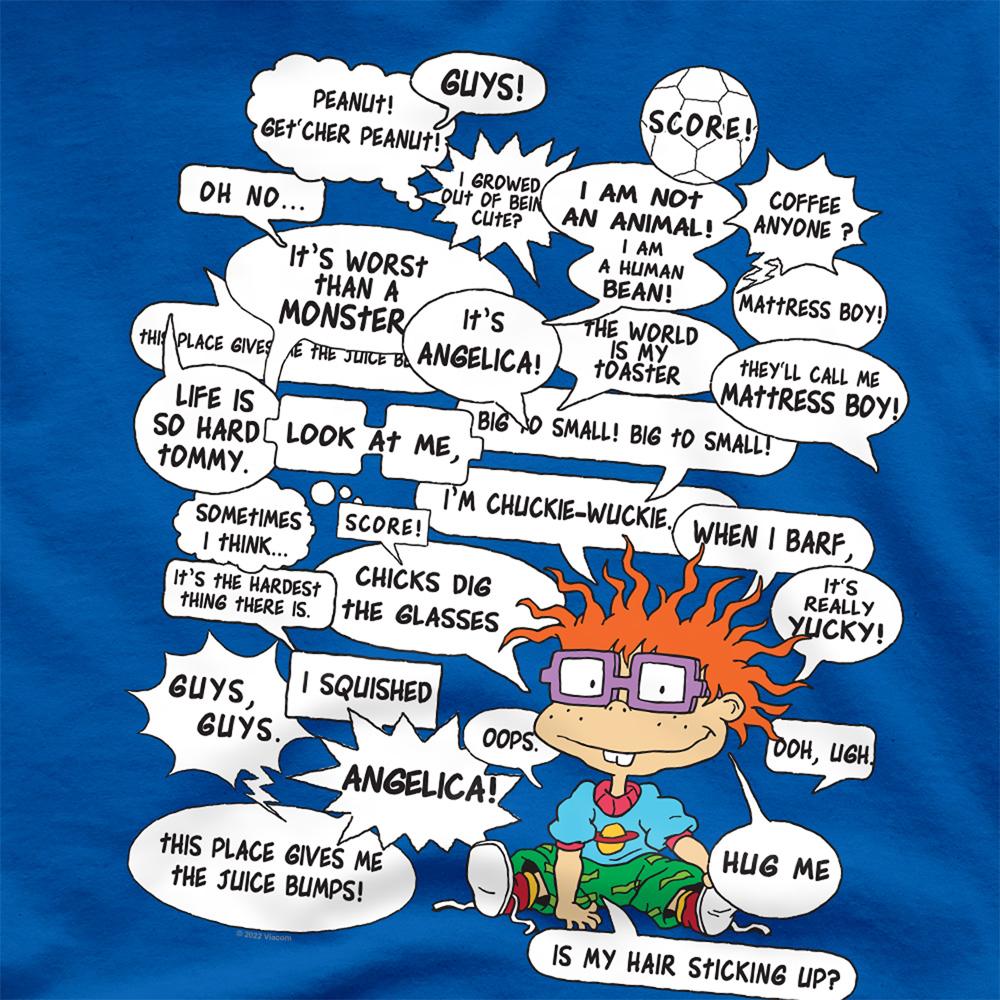 Royal Blue - Side - Rugrats Unisex Adult Chucky Quotes T-Shirt