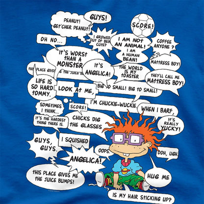 Royal Blue - Side - Rugrats Unisex Adult Chucky Quotes T-Shirt