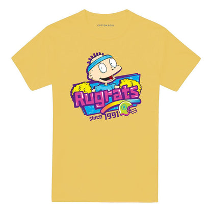 Banana Yellow - Front - Rugrats Unisex Adult Tommy Cheerleader T-Shirt