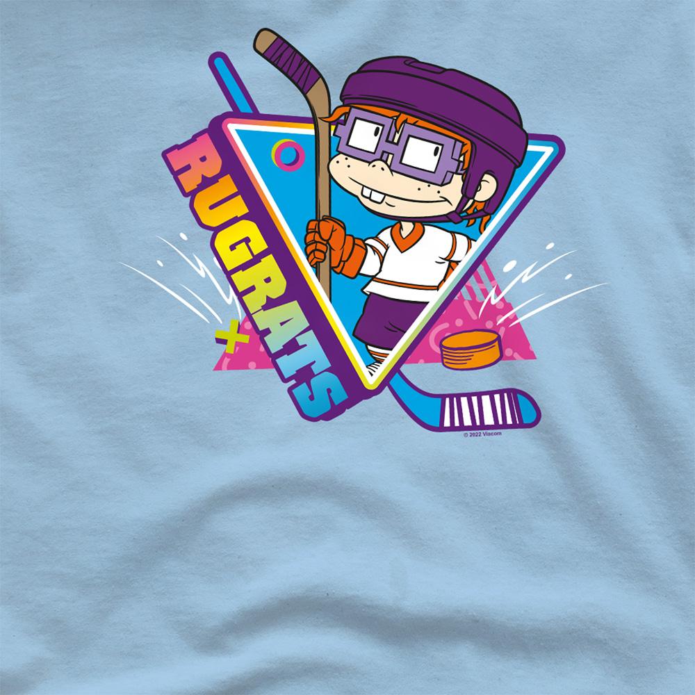 Light Blue - Side - Rugrats Unisex Adult Chucky Hockey T-Shirt