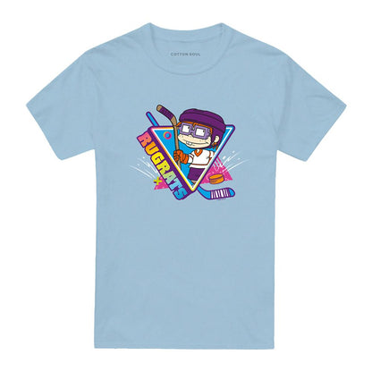 Light Blue - Front - Rugrats Unisex Adult Chucky Hockey T-Shirt
