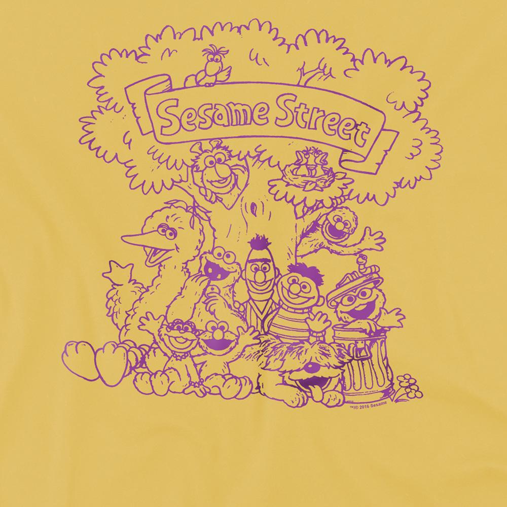 Banana Yellow - Side - Sesame Street Unisex Adult Simple Street T-Shirt