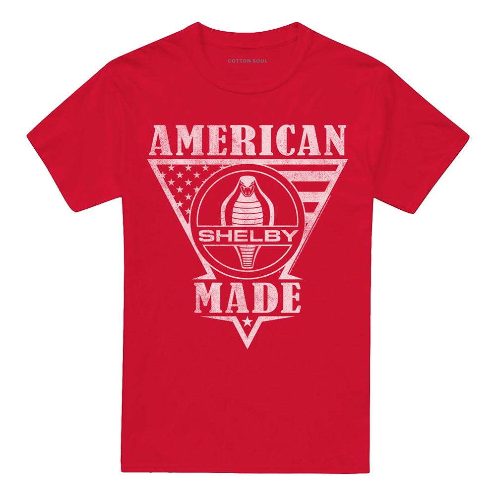 Red - Front - Carroll Shelby Unisex Adult American Made Flag T-Shirt