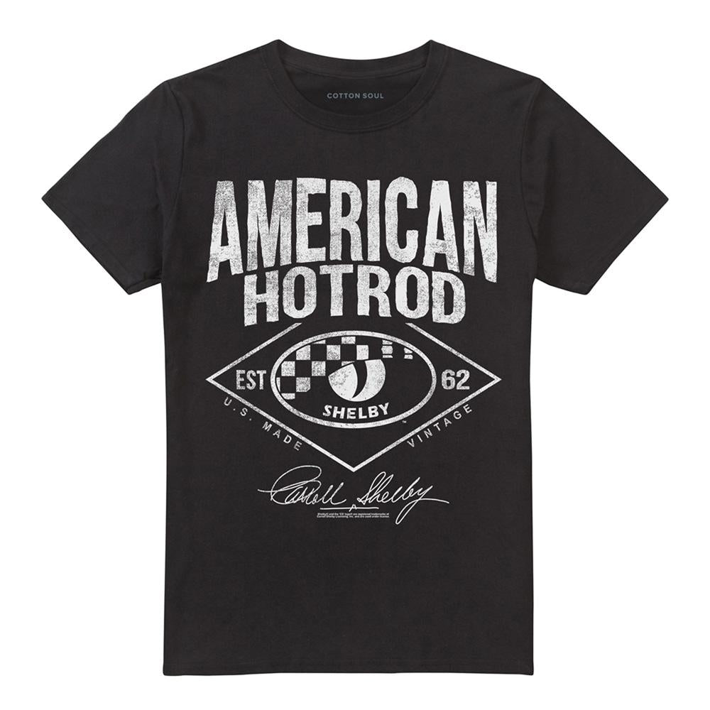 Black - Front - Carroll Shelby Unisex Adult American Hotrod T-Shirt