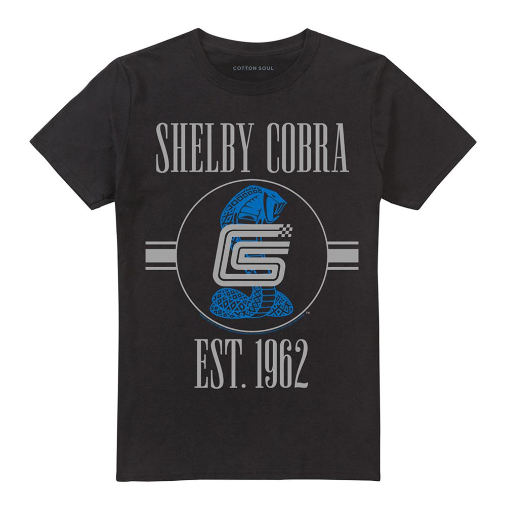 Black - Front - Carroll Shelby Unisex Adult Large Snake And Signature Vintage T-Shirt