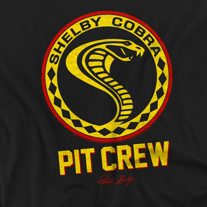 Black - Side - Carroll Shelby Unisex Adult Pit Crew Vintage T-Shirt