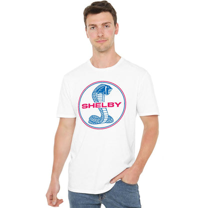 White - Lifestyle - Carroll Shelby Unisex Adult Circle Logo T-Shirt