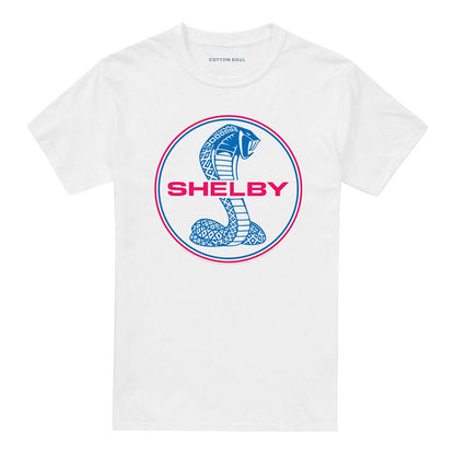 White - Front - Carroll Shelby Unisex Adult Circle Logo T-Shirt