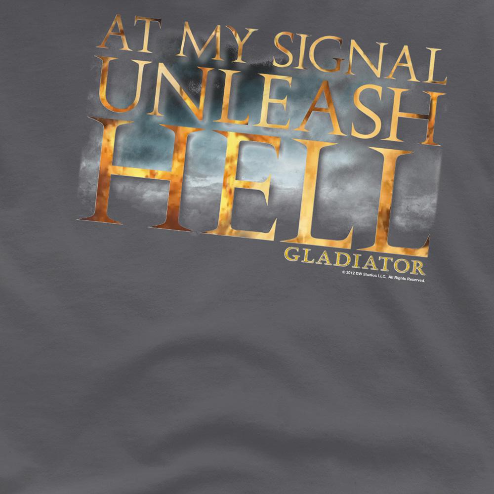 Charcoal - Side - Gladiator Unisex Adult Unleash Hell T-Shirt