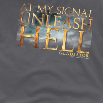 Charcoal - Side - Gladiator Unisex Adult Unleash Hell T-Shirt