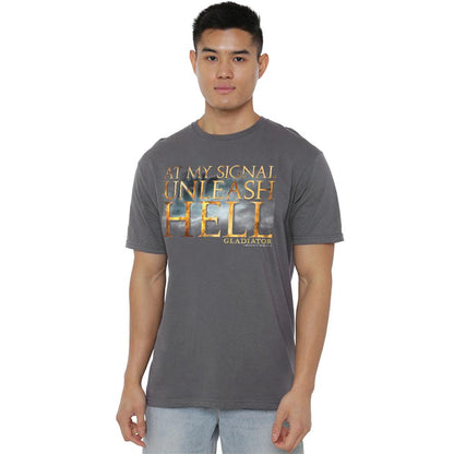 Charcoal - Lifestyle - Gladiator Unisex Adult Unleash Hell T-Shirt