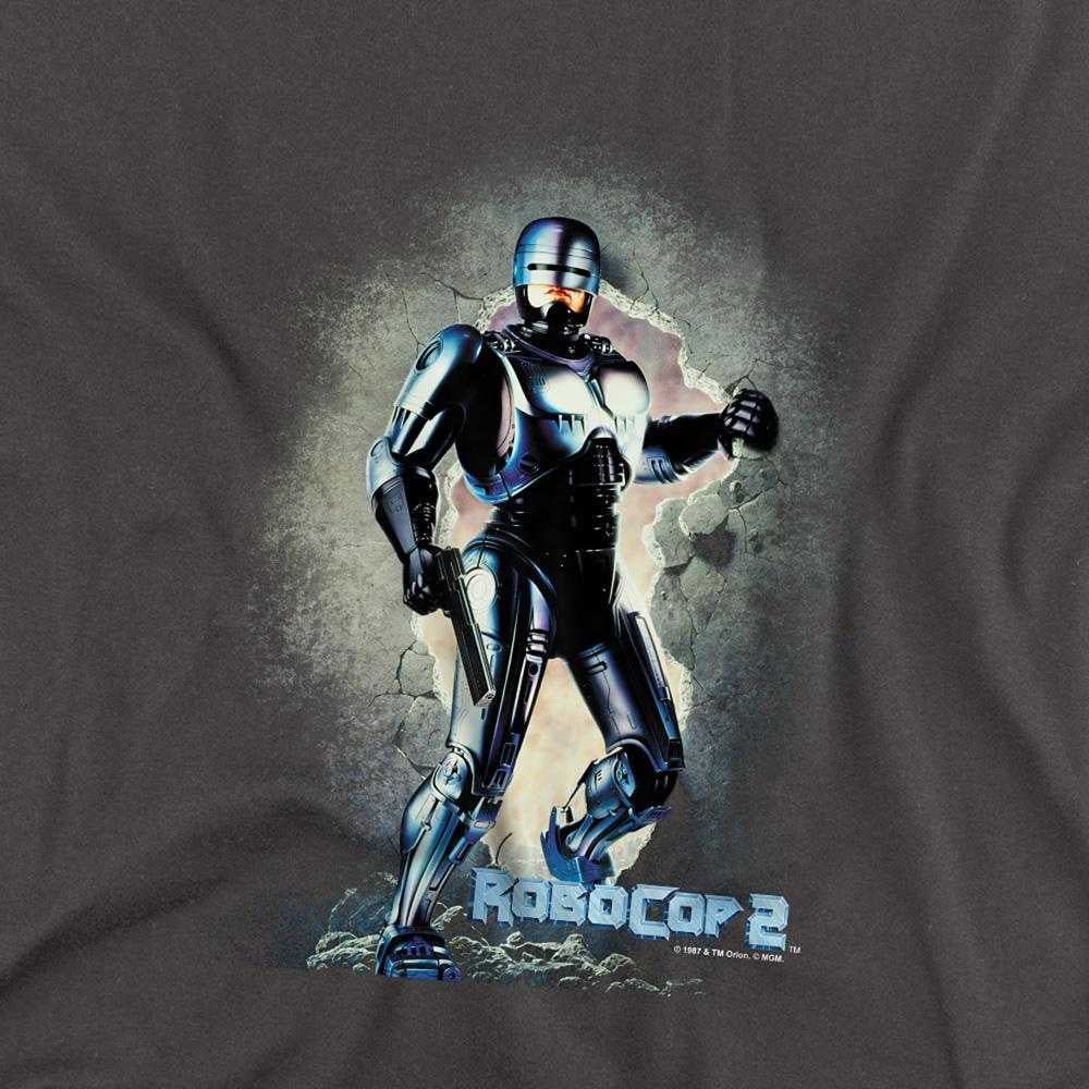 Charcoal - Side - Robocop Unisex Adult Break On Through Long-Sleeved T-Shirt