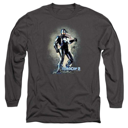 Charcoal - Front - Robocop Unisex Adult Break On Through Long-Sleeved T-Shirt