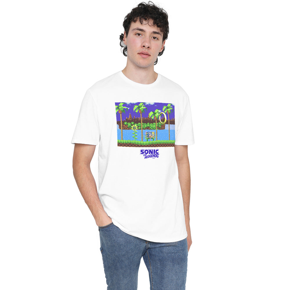 White - Side - Sonic The Hedgehog Mens End Level T-Shirt