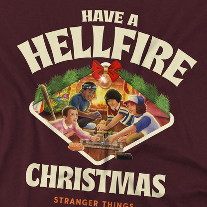 Burgundy - Side - Stranger Things Unisex Adult Have A Hellfire Game Board Long-Sleeved Christmas T-Shirt