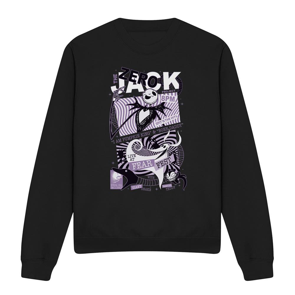 Black - Front - The Nightmare Before Christmas Unisex Adult Pumpkin King Fear Fest Sweatshirt