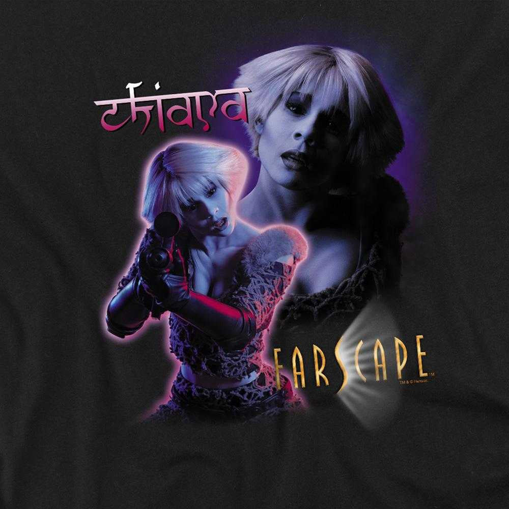 Black - Side - Farscape Unisex Adult Chiana Long-Sleeved T-Shirt