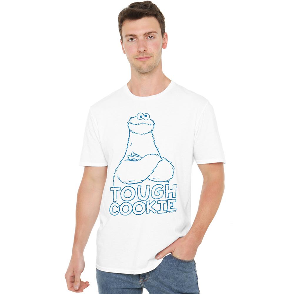 White - Lifestyle - Sesame Street Unisex Adult Tough Cookie T-Shirt
