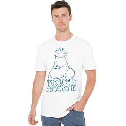 White - Lifestyle - Sesame Street Unisex Adult Tough Cookie T-Shirt