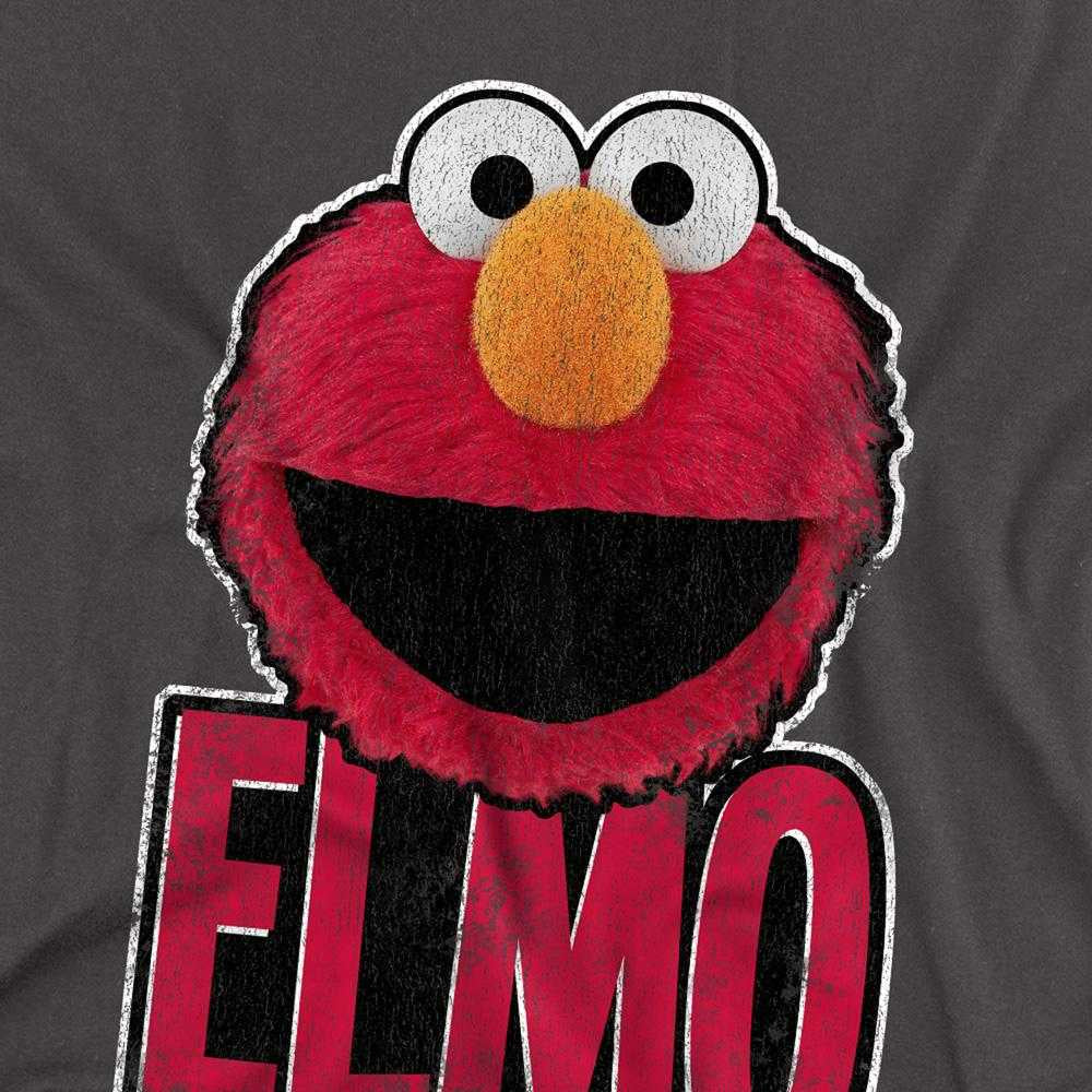 Charcoal - Side - Sesame Street Unisex Adult Elmo Smile Long-Sleeved T-Shirt