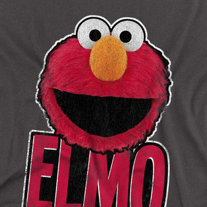 Charcoal - Side - Sesame Street Unisex Adult Elmo Smile Long-Sleeved T-Shirt