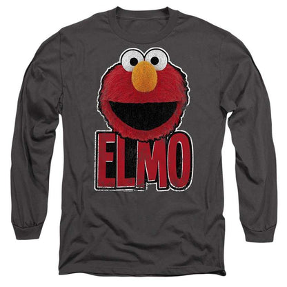 Charcoal - Front - Sesame Street Unisex Adult Elmo Smile Long-Sleeved T-Shirt