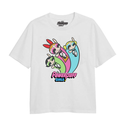 White - Front - The Powerpuff Girls Girls Rainbow Blast T-Shirt